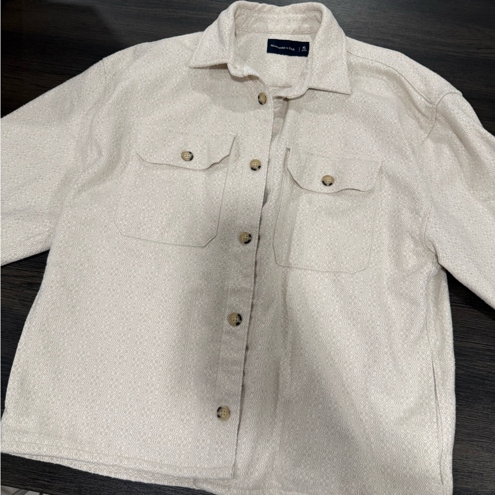 Men’s Abercrombie & Fitch Beige Casual Button Down Shirt XL - Picture 2 of 5